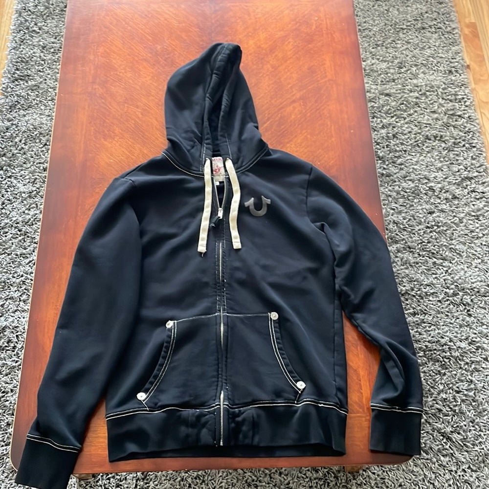 COPY - True religion zip up hoodie. Slim large style.